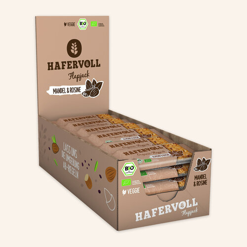 HAFERVOLL 18er Box - Organic Flapjack Almond & Raisin