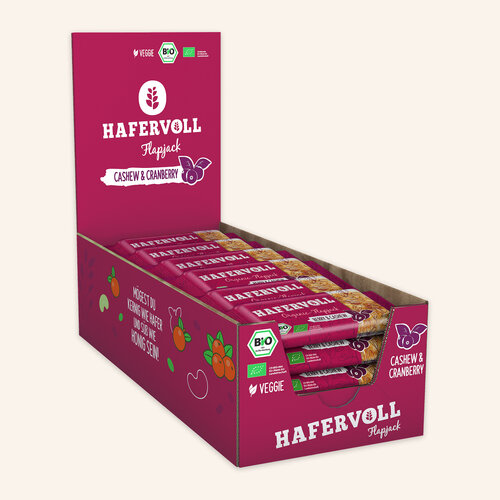 HAFERVOLL 18er Box - Organic Flapjack Berry & Cashew
