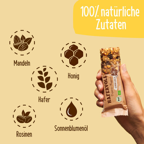 HAFERVOLL 18er Box - Organic Flapjack Almond & Raisin