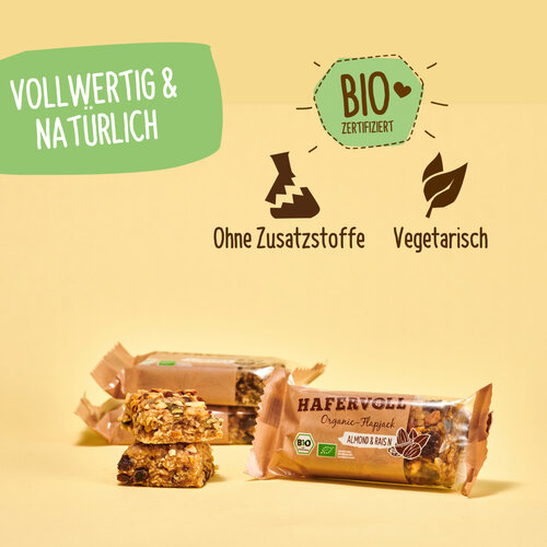 HAFERVOLL 18er Box - Organic Flapjack Almond & Raisin