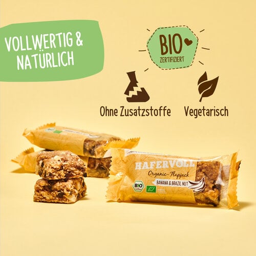 HAFERVOLL 18er Box - Organic Flapjack Banana & Brazil Nut