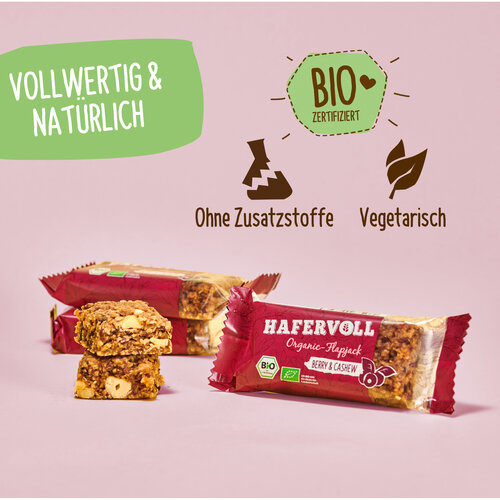 HAFERVOLL 18er Box - Organic Flapjack Berry & Cashew