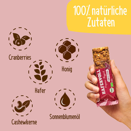 HAFERVOLL 18er Box - Organic Flapjack Berry & Cashew