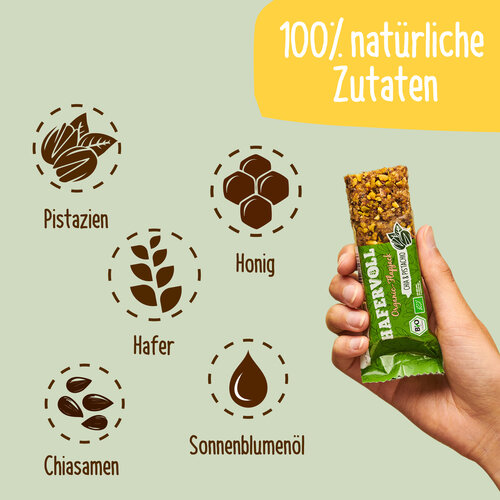 HAFERVOLL 18er Box - Organic Flapjack Chia & Pistachio