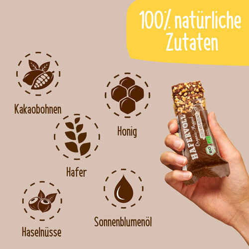 HAFERVOLL 18er Box - Organic Flapjack Cocoa Nib & Hazelnut