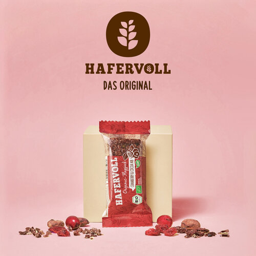 HAFERVOLL 18er Box - Organic Flapjack Cranberry & Cocoa Nib