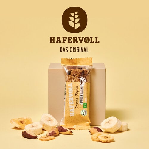 HAFERVOLL 18er Box - Organic Flapjack Banana & Brazil Nut