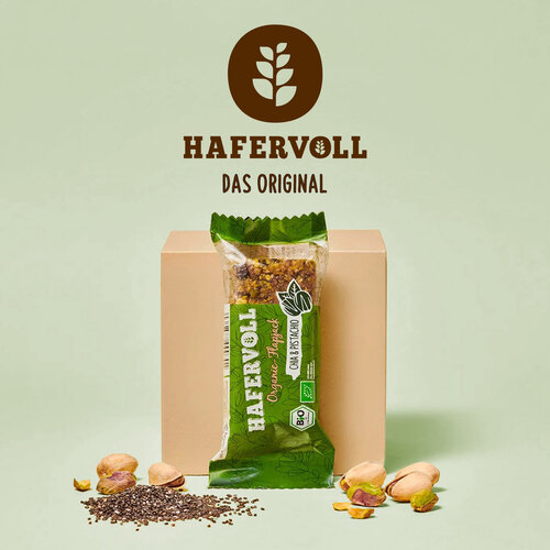 HAFERVOLL 18er Box - Organic Flapjack Chia & Pistachio