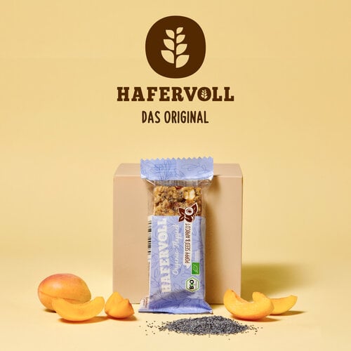 HAFERVOLL 18er Box - Organic Flapjack Poppy Seed & Apricot