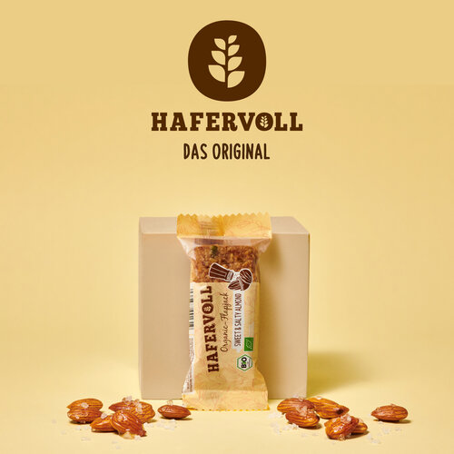 HAFERVOLL 18er Box - Organic Flapjack Sweet & Salty Almond