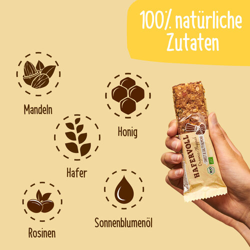 HAFERVOLL 18er Box - Organic Flapjack Sweet & Salty Almond
