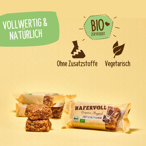 HAFERVOLL 18er Box - Organic Flapjack Sweet & Salty Almond