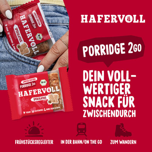 HAFERVOLL 13er Box - Porridge2go - Spekulatius