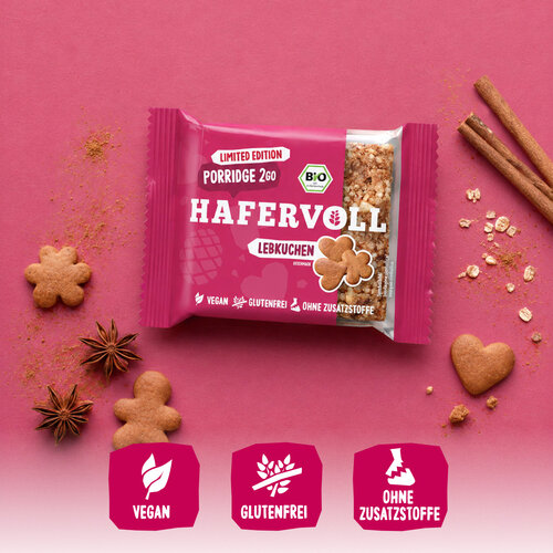HAFERVOLL 13er Box - Porridge2go - Lebkuchen