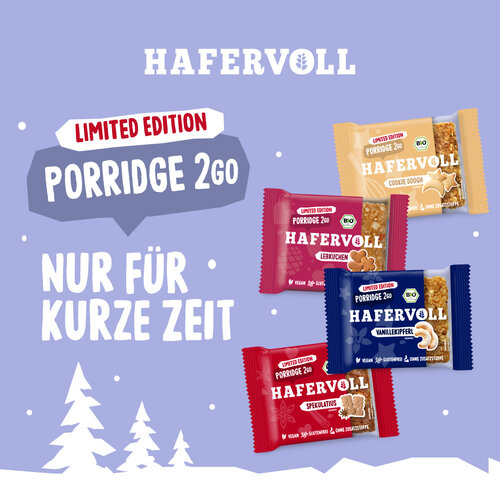 HAFERVOLL 13er Box - Porridge2go - Lebkuchen