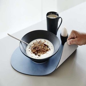 Lind DNA  Set 4x Curve L placemat double blauw /grijs