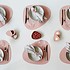Lind DNA  set 4x Placemat Curve Large double Roze – licht Grijs