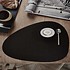 Lind DNA  Set 4x Curve Placemat Double Leer Zwart en Bruin