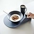 Lind DNA  set 4 x Leren Placemat Curve Large  double blauw - zwart