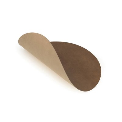 Lind DNA  Leren Placemat Curve Large double brown - sand