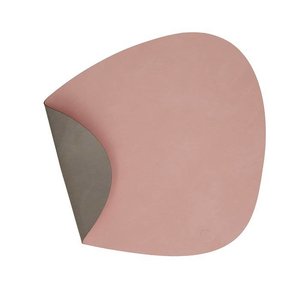 Lind DNA  set 4x Placemat Curve Leer  double Roze – Grijs