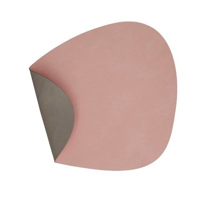 Lind DNA  set 4x Placemat Curve Large double Roze – licht Grijs
