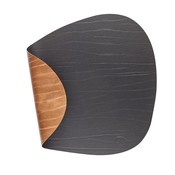 Lind DNA  Set 4x Curve Placemat Double Leer Zwart en Bruin