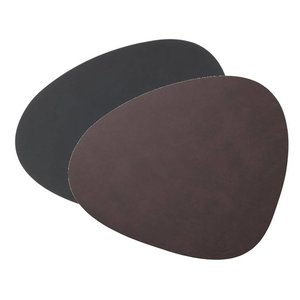 Lind DNA  Set  van 2x Placemat Curve leer Purple Zwart