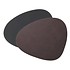 Lind DNA  Set van 2x  Placemats Curve large double leer in Purple Zwart