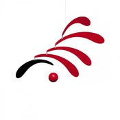 Flensted hanging art Flowing Rhytm Mobile  in rood zwart 30x45cm