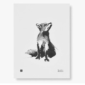 Teemu Järvi  Poster Red Fox - inkt pen illustratie - 30x40cm