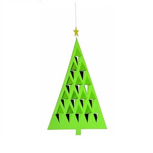 Flensted hanging art Prismas Tree groen 28x20cm