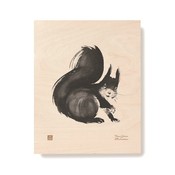 Teemu Järvi  Squirrel plywood poster 24x30cm - uniek Fins design