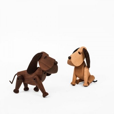 Architectmade Hond Bobby H13cm - walnoot  handmade Deens design