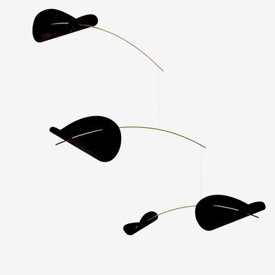 Flensted Mobiles Drifting Clouds Black 70x100cm - Handmade Deens design