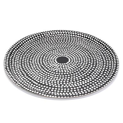 Marimekko Round Fokus tray Ø46cm zwart wit berken plywood- Fins design