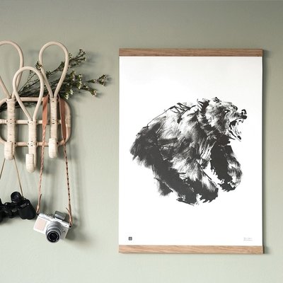 Teemu Järvi  Poster Roaring Bear 50x70cm - uniek Fins design