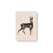 Teemu Järvi  Roedeer plywood artcard 10x15cm - Fins design