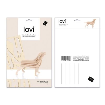 LOVI Labrador blond 15cm - 3D kaart hout - Fins design