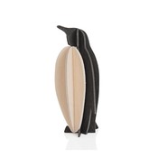 LOVI 3D kaart Pinguïn 10cm zwart/naturel - Fins design