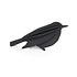 LOVI Bird zwart medium 12cm - 3D kaart hout - Fins design