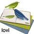 LOVI 3D kaart Bird blauw 12cm  - Fins design