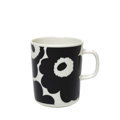 Marimekko Unikko mok 2,5dl zwart wit - Fins design