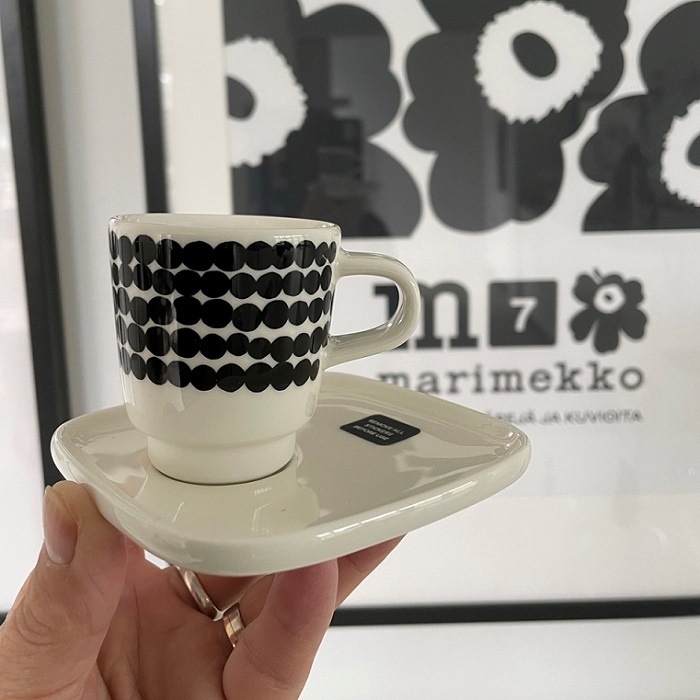 Marimekko Räsymatto Espressokop met schotel - Deense Dingen