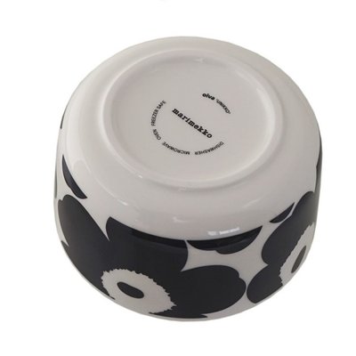 Marimekko Oiva Kom met Unikko design in Z/W inh. 5dl