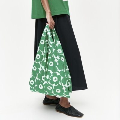 Marimekko Smartbag Unikko groen - opvouwbare boodschappentas