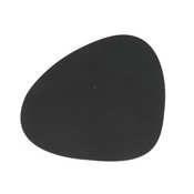 Lind DNA  set van 2 Leren Placemat Curve Nupo Zwart - duurzaam