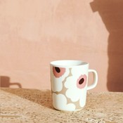 Marimekko Unikko mok 2,5dl beige- roze - design classic