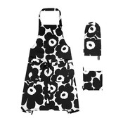 Marimekko Unikko keuken set 3-dlg schort ovenwant & pannenlap