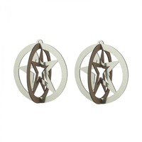 Lind DNA  2x  Star hanger leer zilver brons 2 pcs